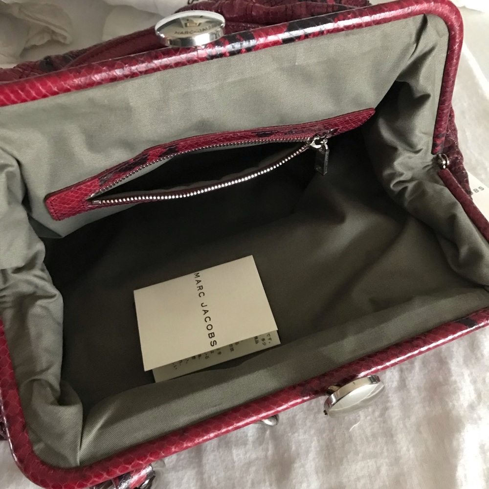 Marc Jacobs Stam Bag Python Bordeaux Studded Wtags - image 5